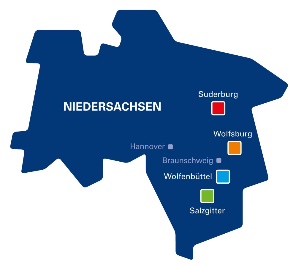 Gebiet des Niedersachsentickets mit dem Ostfalia Studentenausweis